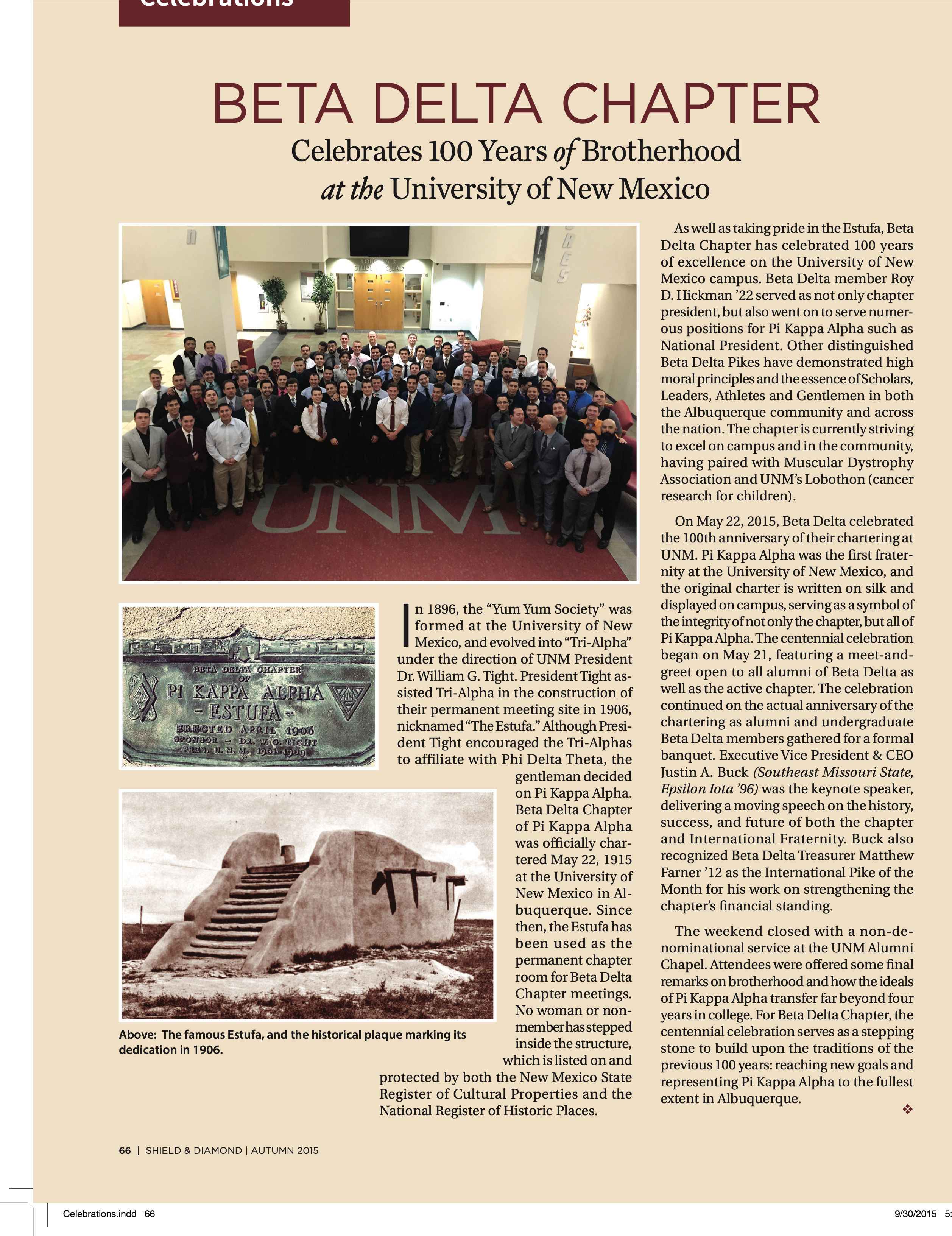 Beta Delta Chapter Celebrates 100 Years of Brotherhood At the University of New Mexico